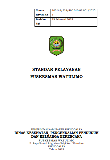 STANDAR PELAYANAN PUSKESMAS WATULIMO
